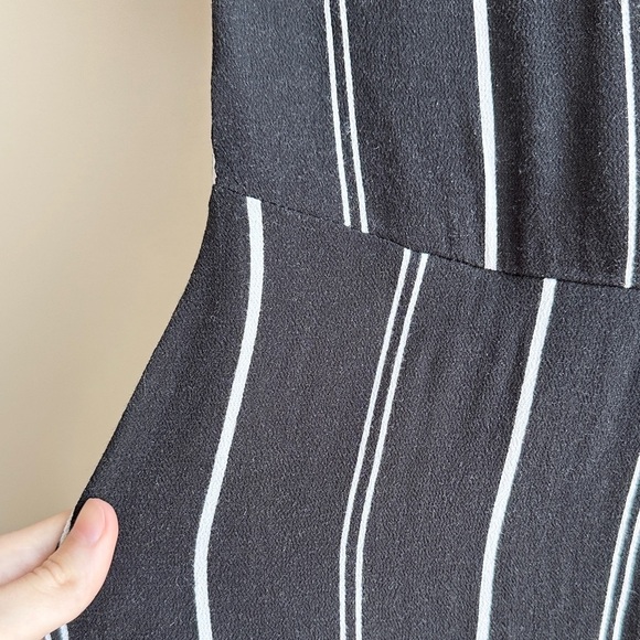 xhilaration Black and White Striped V-Neck Wrap Mini Dress, Size Small - Picture 12 of 16